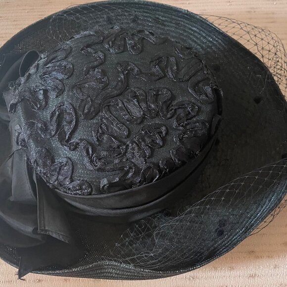 Sonni of San Francisco Vintage Black Cocktail Hat - Picture 2 of 5